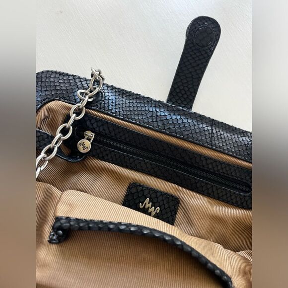 MONSAC Elegant Black Chain Handle Clutch; NWOT! - Picture 4 of 8